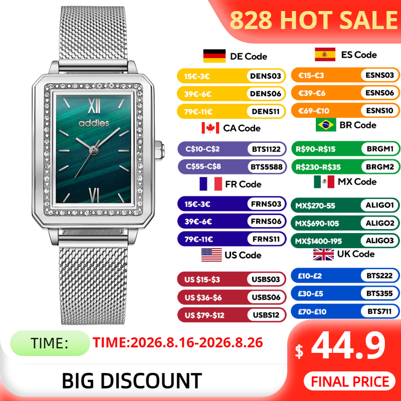 Mesh Stainless Strap - Reloj de pulsera ADDIES de cuarzo