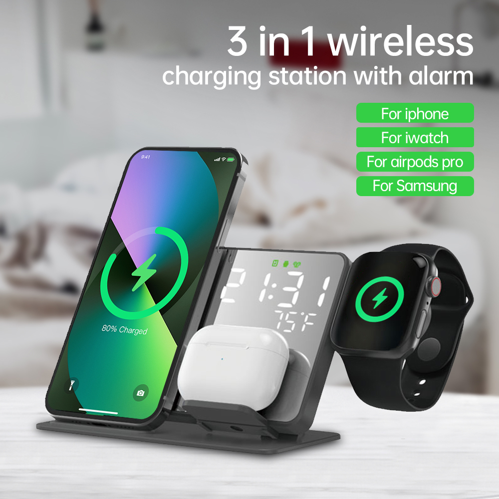 Smartwatch Watches Digital - Cargador inalámbrico 3 en 1 para