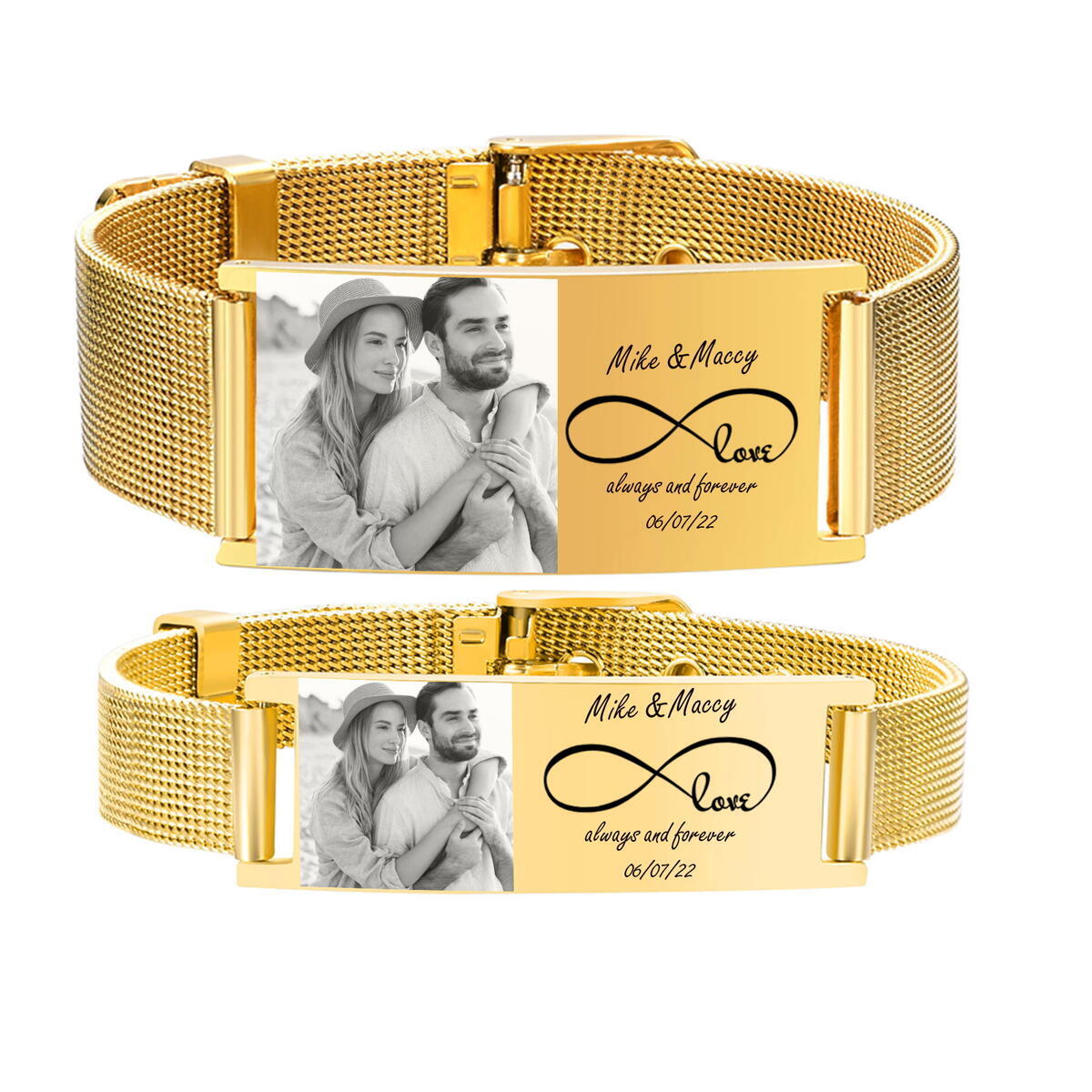 Mesh Stainless Strap - Pulsera de identificación personalizada para hombres