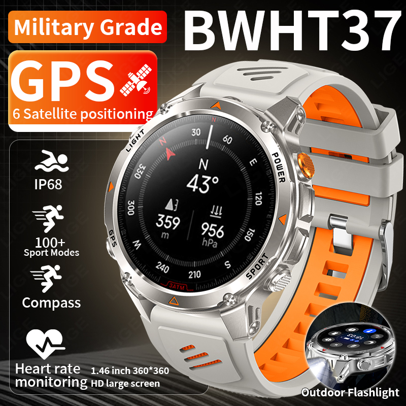 Smartwatch Watches For Men With Gps - LIGE-reloj inteligente con seguimiento GPS resistente