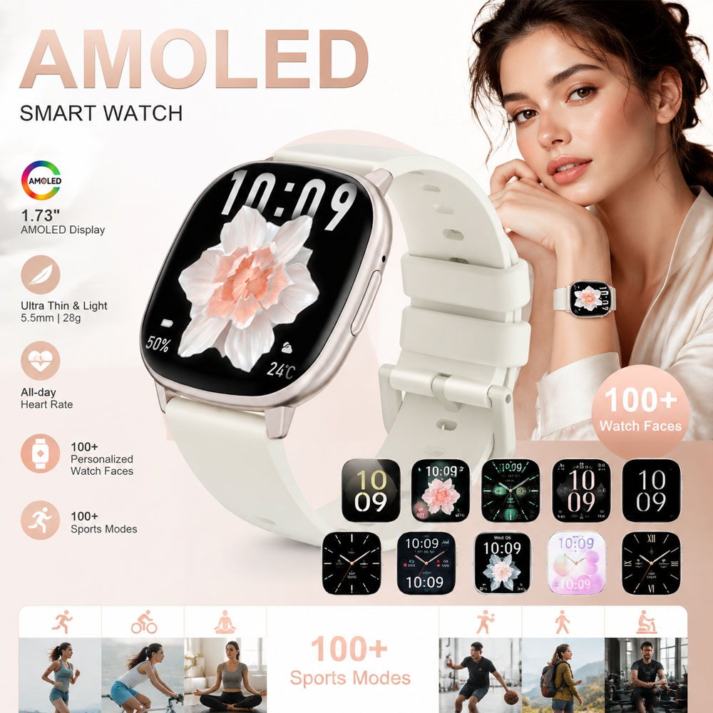 Smartwatch Stylish Watches For Women - Reloj Inteligente HD17 AIR AMOLED de