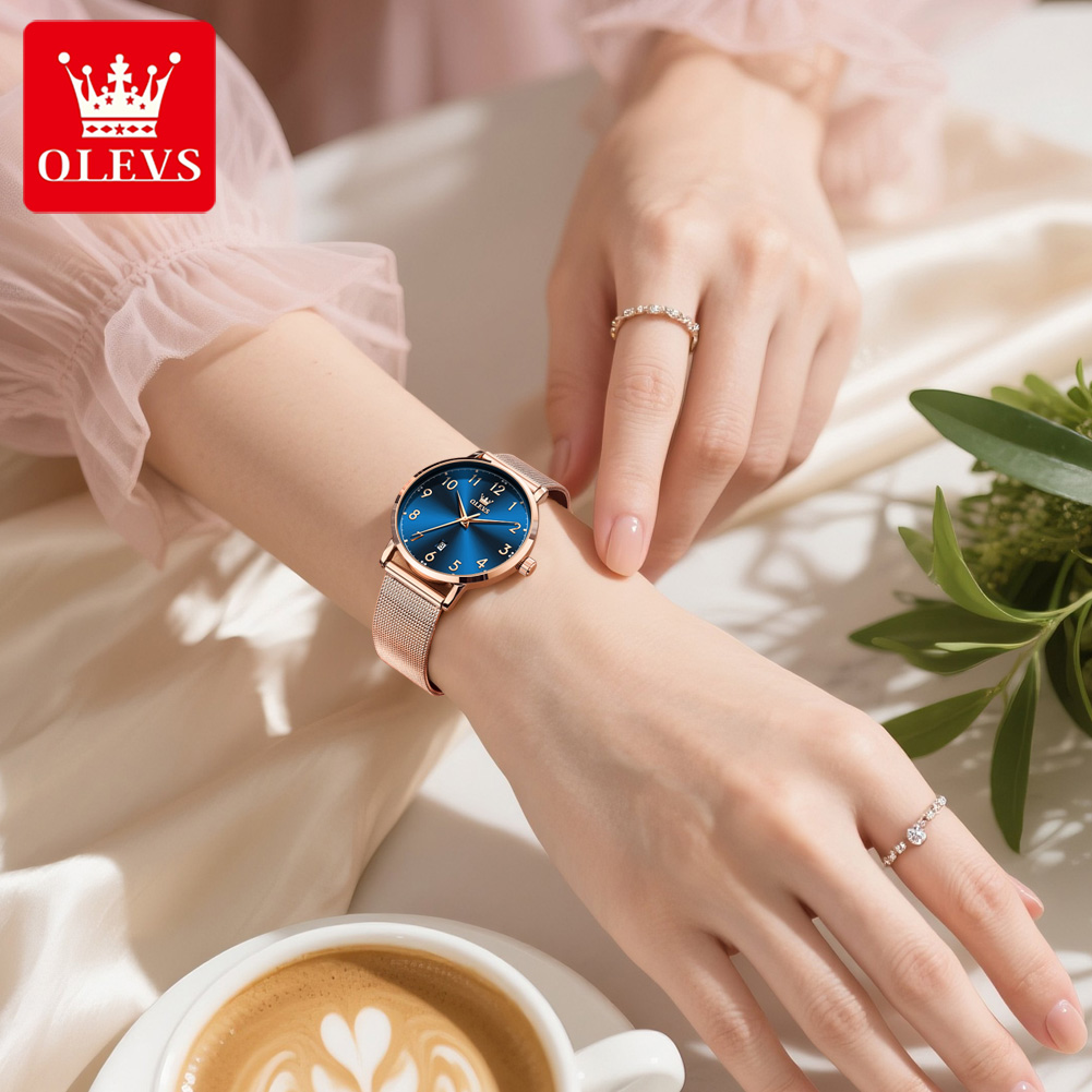 OLEVS 5653 relojes de mujer el - Mesh Stainless Strap reseña y precio