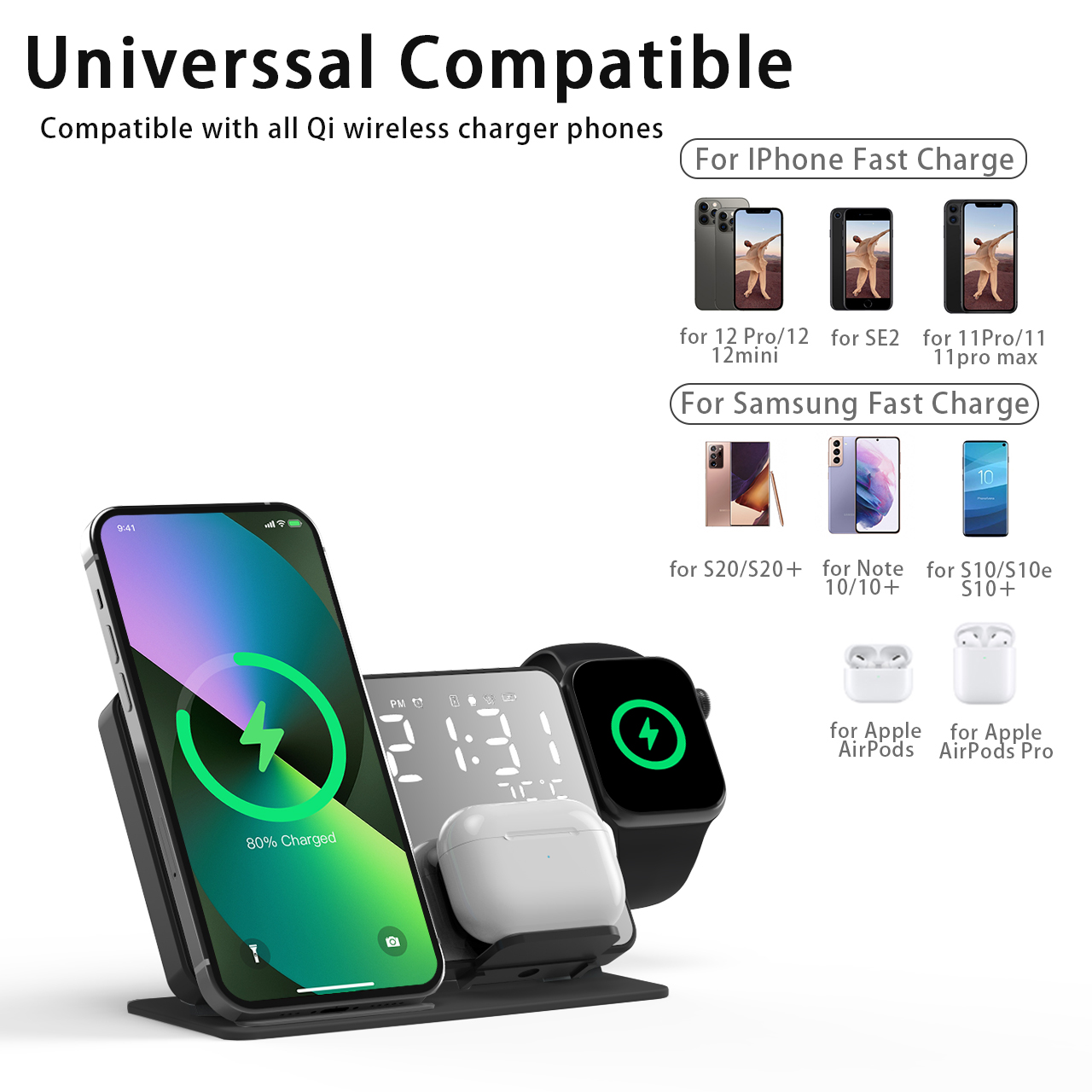 Cargador inalámbrico 3 en 1 pa - Smartwatch Watches Digital reseña y precio