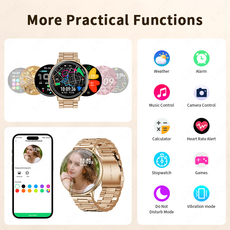 LIGE GPS reloj inteligente mon - Smartwatch Watches For Women With Gps reseña y precio