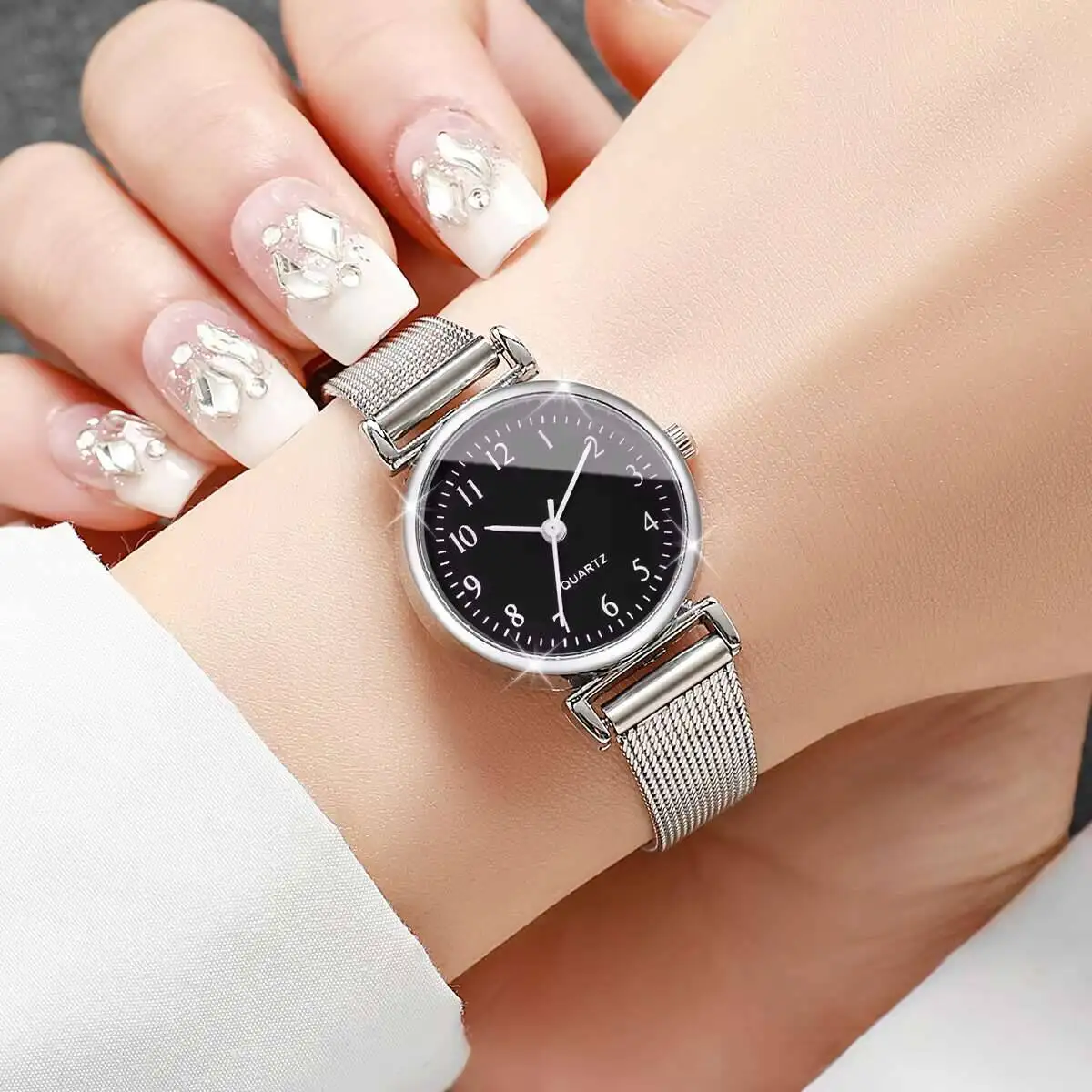 1/2 relojes de moda para mujer - Mesh Stainless Strap reseña y precio