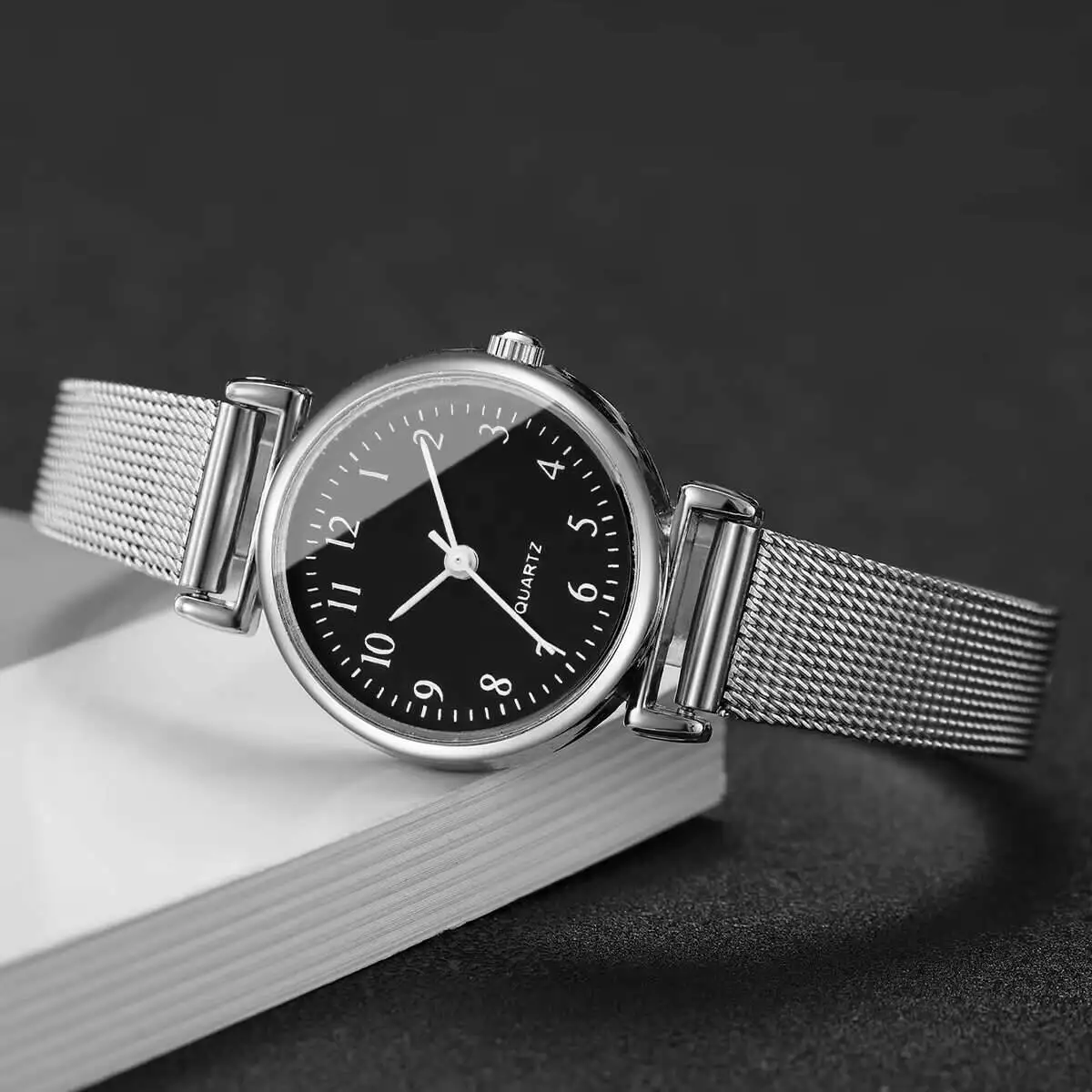 1/2 relojes de moda para mujer - Mesh Stainless Strap reseña y precio